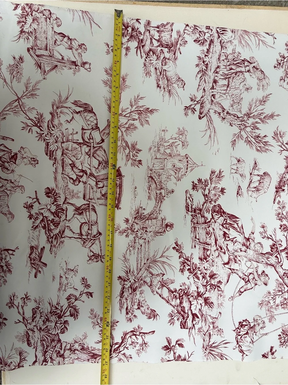 Stroheim & Romann Vintage Wallpaper Les Toiles IV Design White Burgundy Classic